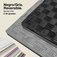 Tappetino puzzle reversibile Kinefis F20 (spessore 20 mm e trama a cinque linee) - Colori: nero-grigio e nero-rosso